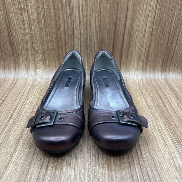 Ecco | Espresso Metallic Buckle Detail Comfort Ballet Flats EU 38 Women's 7/7.5 - Picture 5 of 7